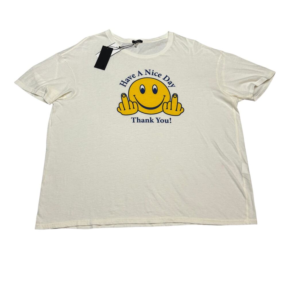 NWT R13 Have A Nice Day Relaxed Tee Shirt Women's Small Cotton Cashmere